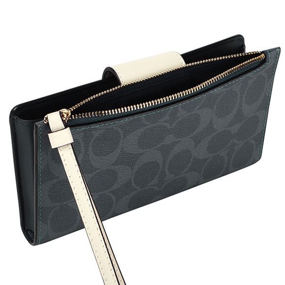 Coach Signature Color Block Wallet Blue - Picture 9 of 9